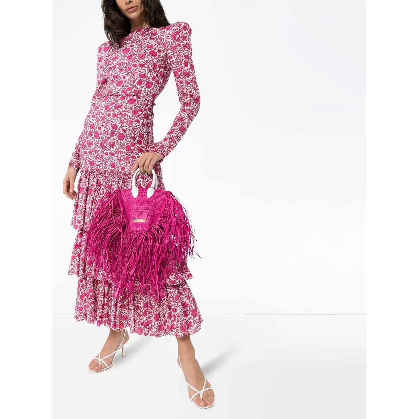 Nwt The Vampire's Wife The Liberty Dress 3/4 Fuchsia Sambourne Cotton Silk Sz 10 — image 3 of 8